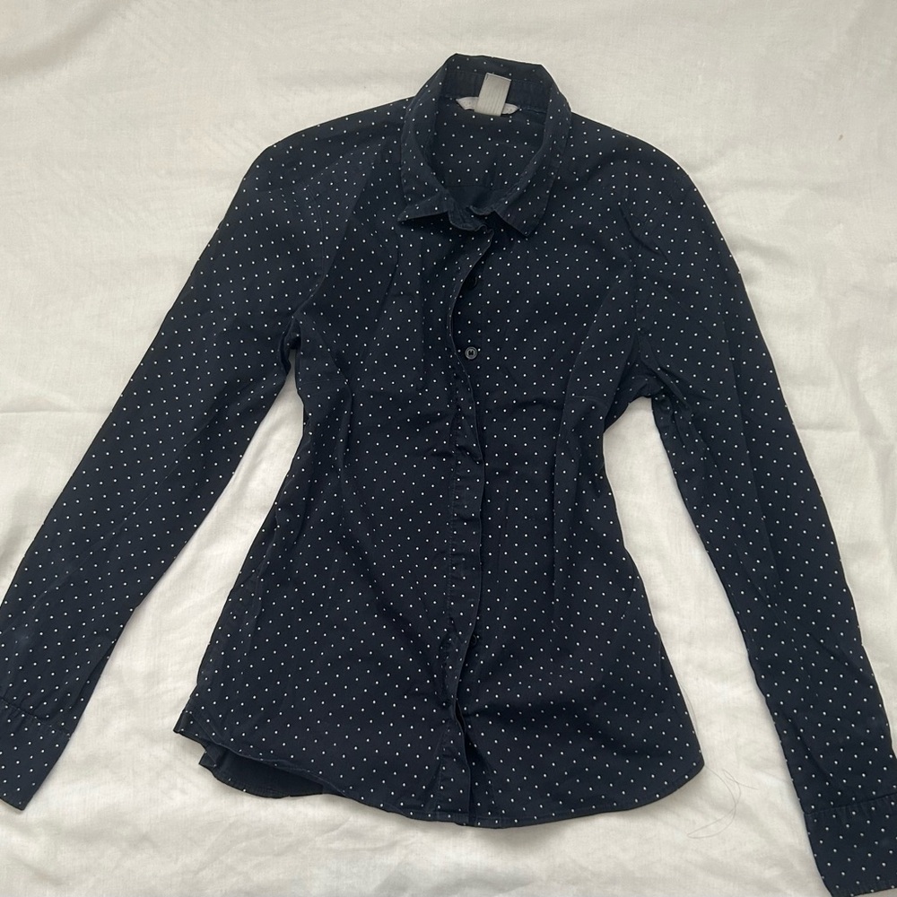 H&M Navy Polka Dot Blouse